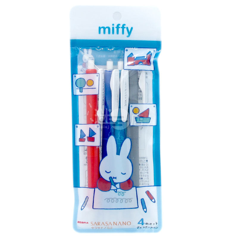 SARASANANO 日本製 0.3mm 耐水ゲルペン 4色セット ミッフィーノート