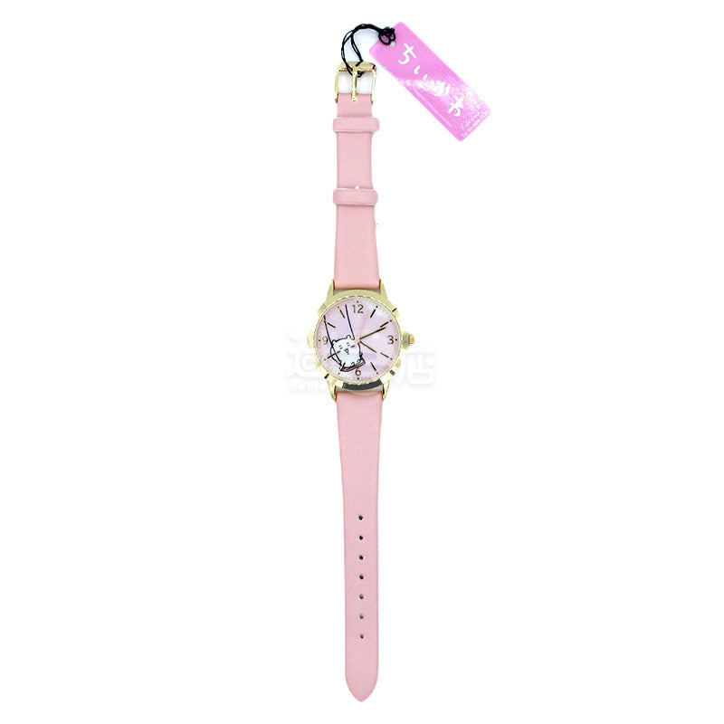 Chiikawa 吉伊卡哇 合成皮帶女裝手錶 粉紅色