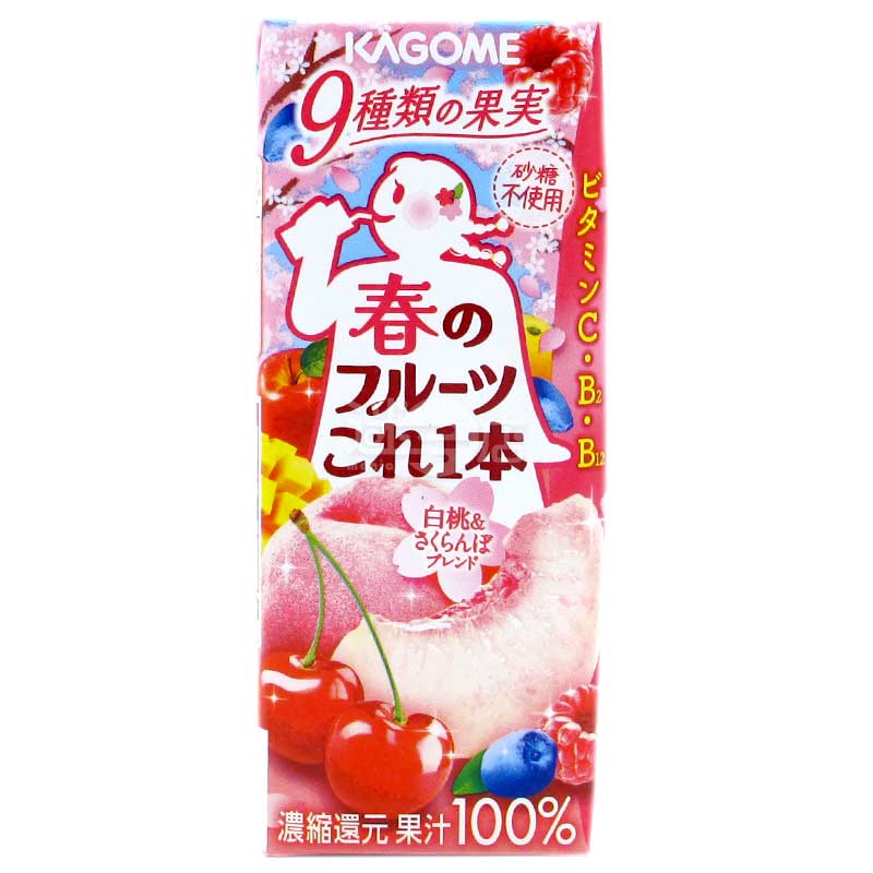 KAGOME果汁 春之水果 白桃&櫻桃混合
