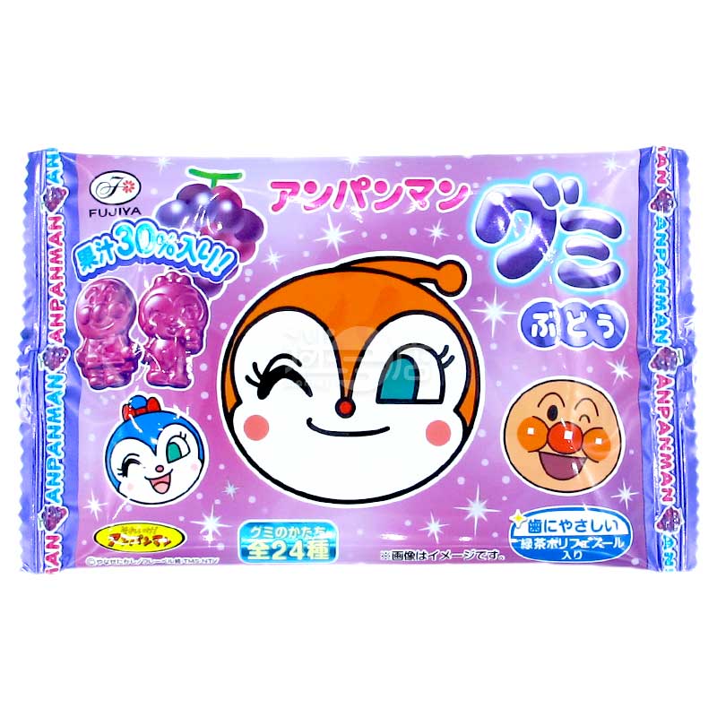 Anpanman麵包超人 可愛造型綠茶多酚葡萄果汁軟糖