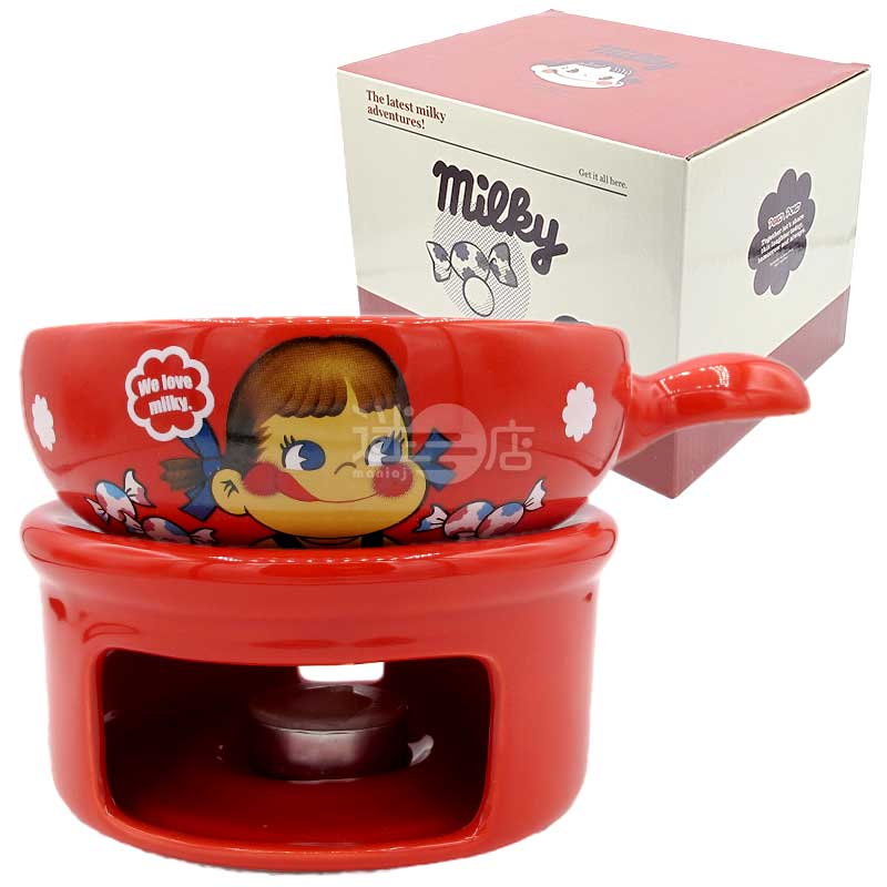 不二家ペコちゃん フォンデュセット 陶器製チョコレート/チーズフォンデュ鍋セット