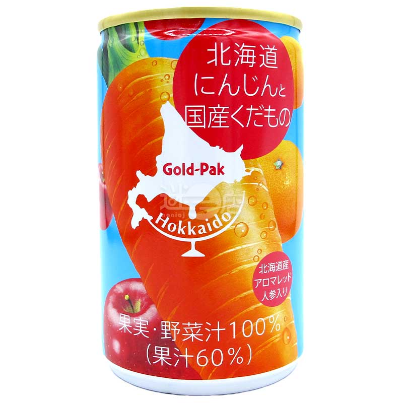 Gold-Pak蔬菜汁 北海道紅蘿蔔果肉X日本産水果160g罐裝