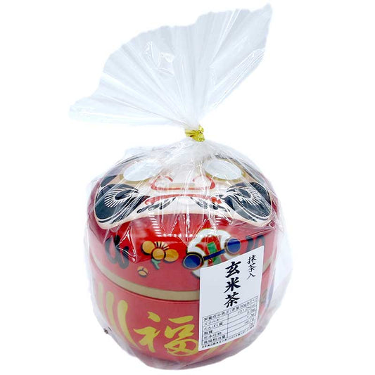 抹茶玄米茶 赤/白だるま缶入り