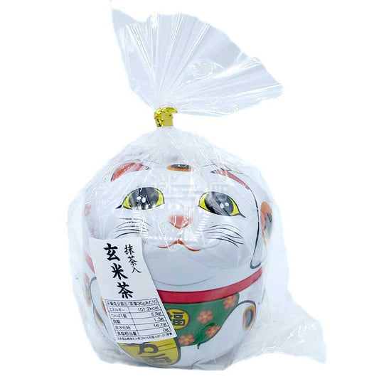 抹茶玄米茶 金色・白色招き猫缶