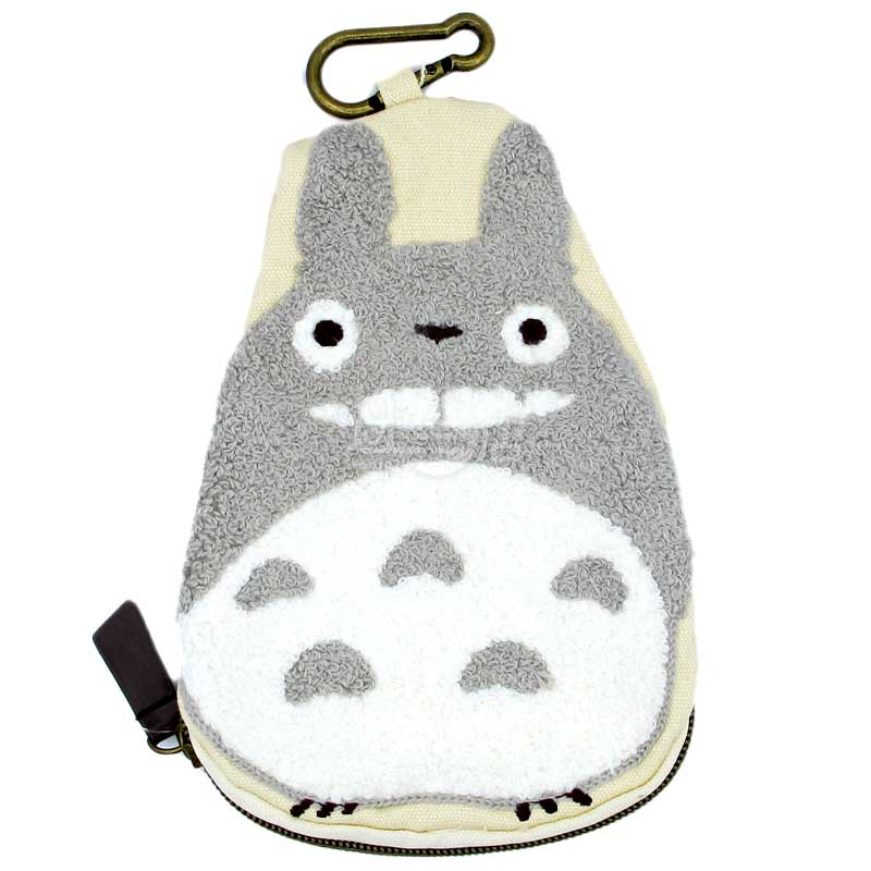 龍貓 Totoro 超萌造型帆布毛絨刺繡附扣拉鍊收納包