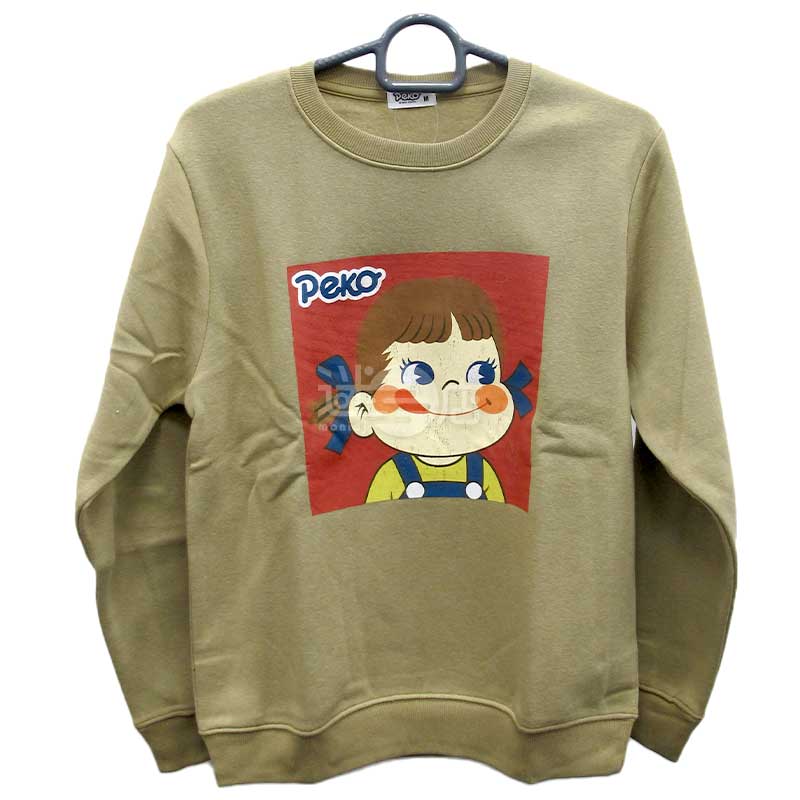 不二家Peko牛奶妹 內抓毛衛衣 莫加咖啡色 男裝