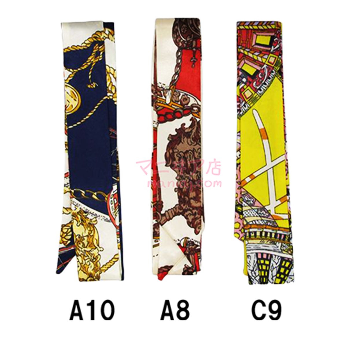 Silk scarves for handbag decoration