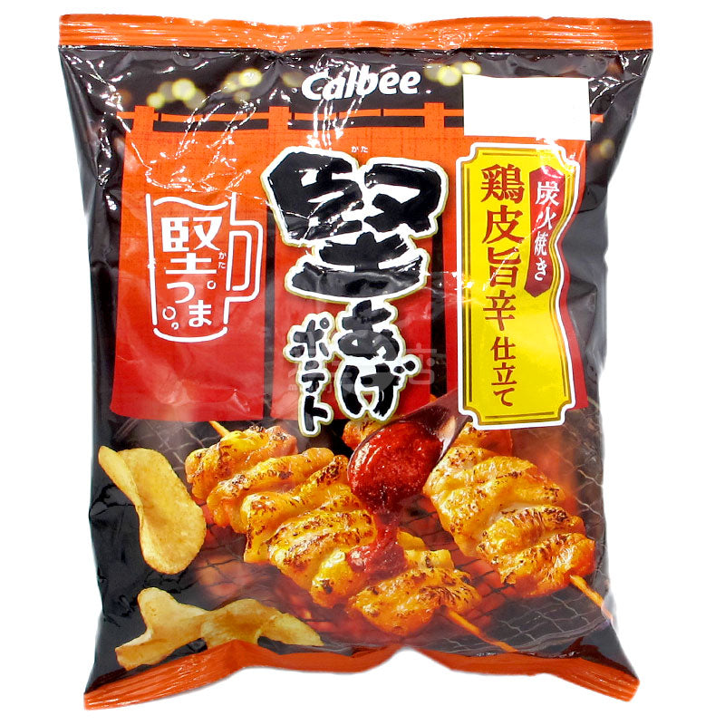Charcoal grilled spicy chicken skin flavored hard potato chips