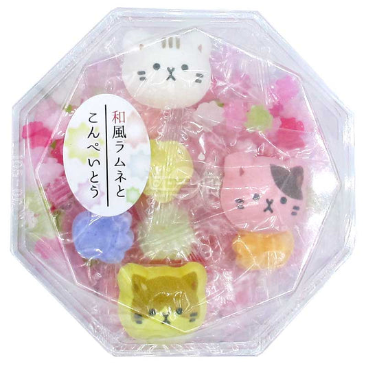 京都和風波子汽水糖&金平糖 可愛貓貓款