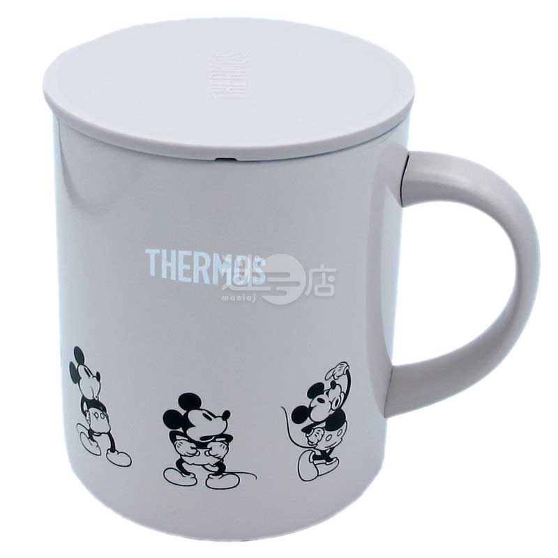 THERMOS膳魔師 不銹鋼連蓋真空保溫保冷杯 米白色Mickey