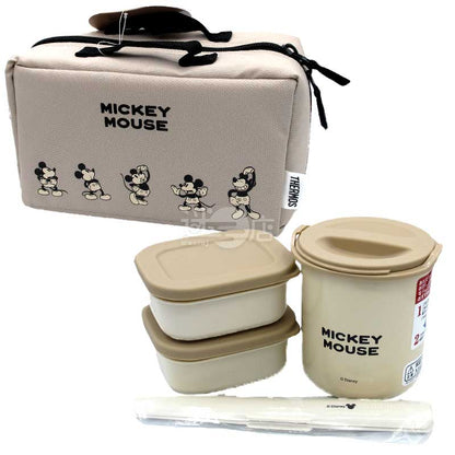 THERMOS膳魔師 保溫飯盒便當盒套裝 淺杏色Mickey