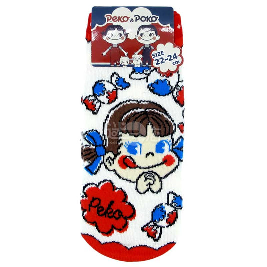 不二家Peko牛奶妹 可愛圖案女裝短襪