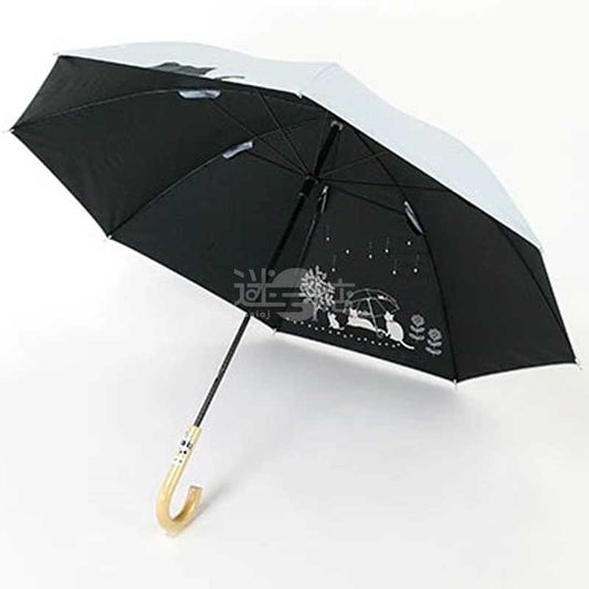 2026春夏系列 MKN 黑色塗層晴雨兩用防UV長傘 淺藍色