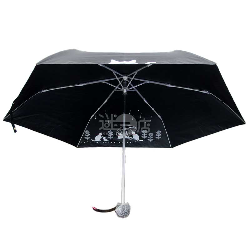 2026春夏系列 MKN 黑色塗層晴雨兩用防UV輕便縮骨遮/摺疊傘/折疊雨傘 黑色