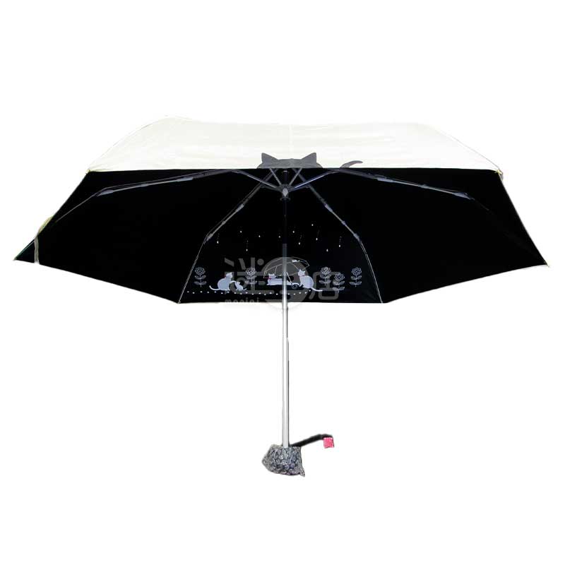 2026春夏系列 MKN 黑色塗層晴雨兩用防UV輕便縮骨遮/摺疊傘/折疊雨傘 米色