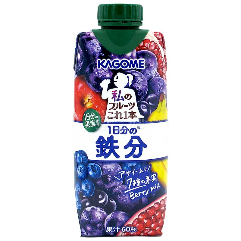 KAGOME果汁飲品 一天所需鐵質 7種果實Berry Mix