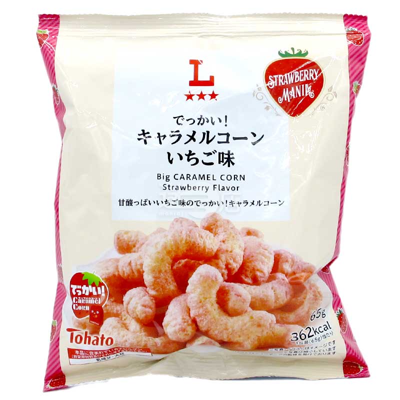 便利店限定 Big Caramel Corn 草莓味焦糖粟米條