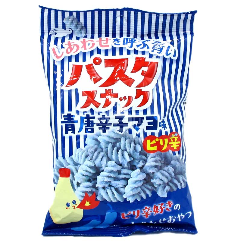 青辣椒蛋黃醬味 微辣的藍色零食