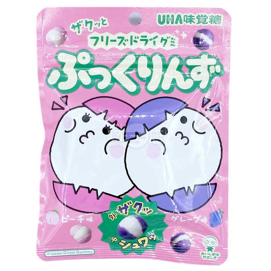 便利店限定 脆口氣泡感凍乾軟糖 桃&葡萄味