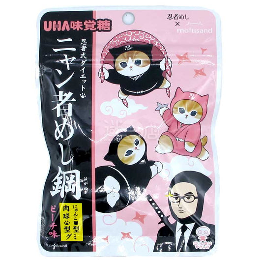 忍者軟糖 x mofusand 貓貓頭&肉球造型桃味硬軟糖