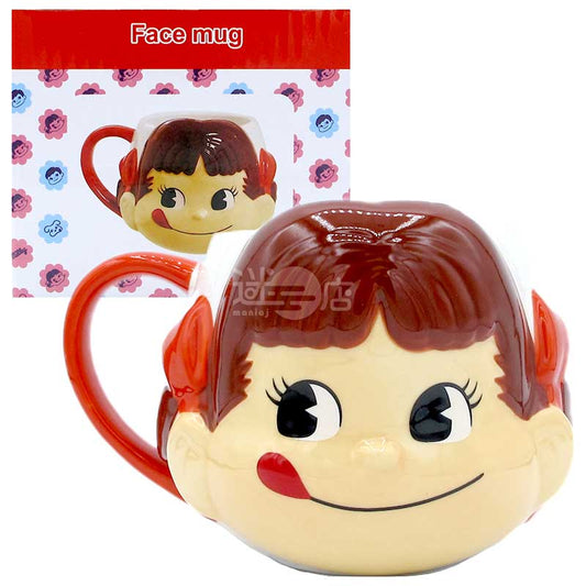 不二家Peko牛奶妹 Face Mug 立體圓圓大頭陶瓷馬克杯