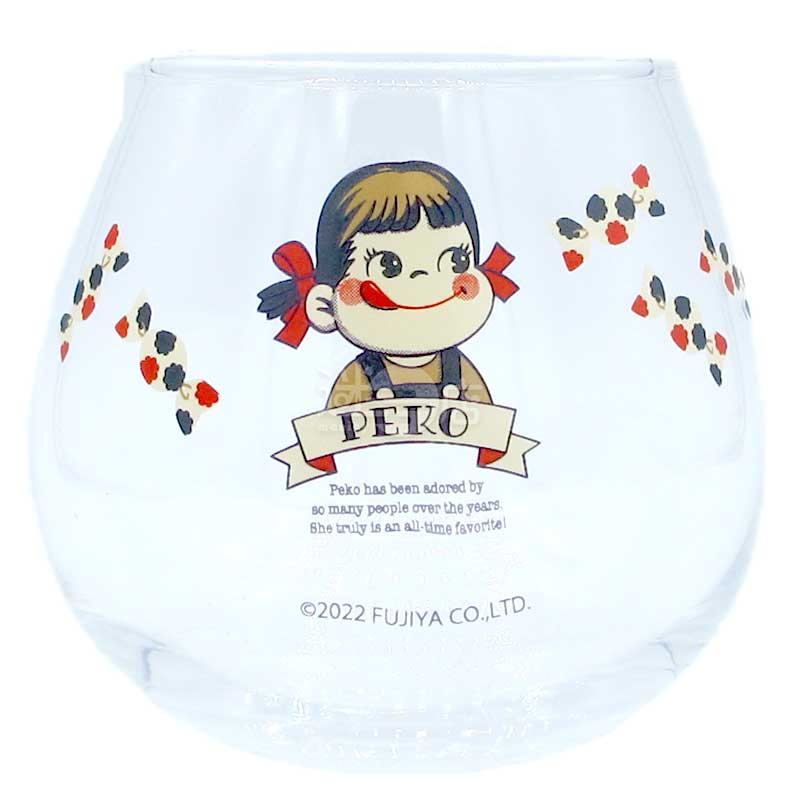 不二家Peko牛奶妹 不倒翁玻璃杯