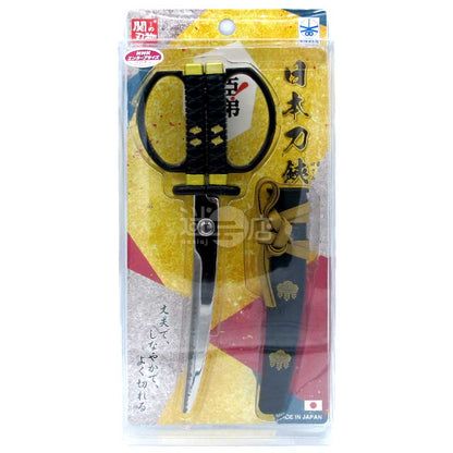 NIKKEN 日本刀造型剪紙用剪刀鉸剪連套 日本製 黑色