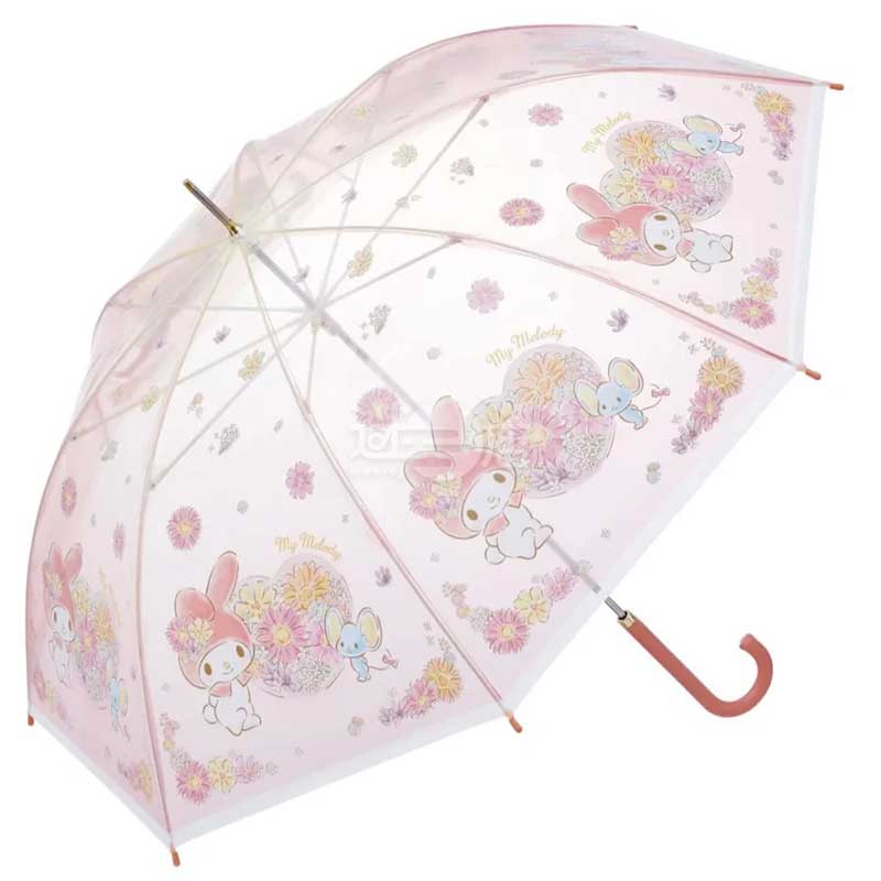 可愛時尚手開式優質塑膠長遮雨傘 M水彩款