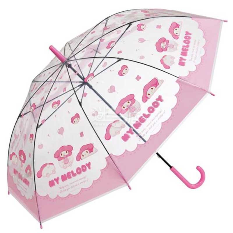 可愛時尚手開式優質塑膠長遮雨傘 M圓潤款
