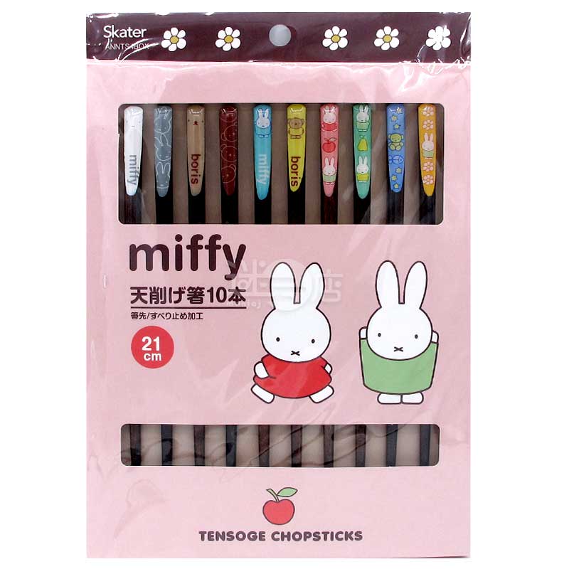 Tensoge Chopsticks 精美圖案天削筷防滑木筷子套裝 miffy款