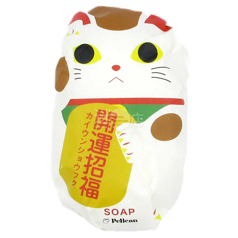 日本製特色綠茶香氛皂 開運招福招財貓款