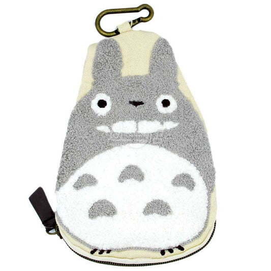 龍貓 Totoro 超萌造型帆布毛絨刺繡附扣拉鍊收納包