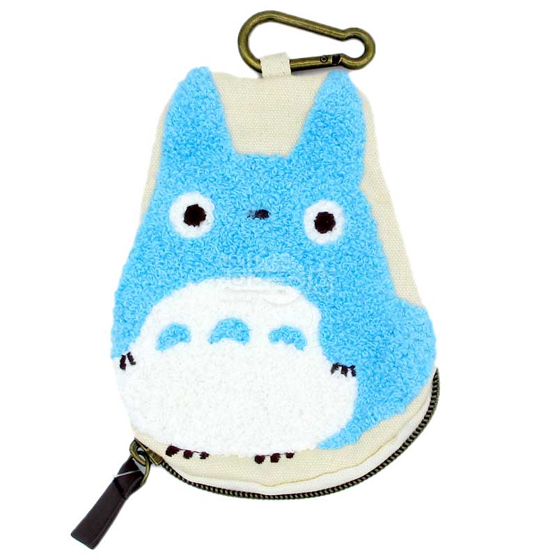 龍貓 中Totoro 超萌造型帆布毛絨刺繡附扣拉鍊收納包