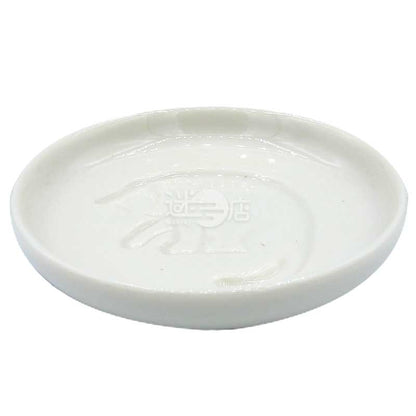 可愛貓貓醬油碟 白色 舔手的黑白貓