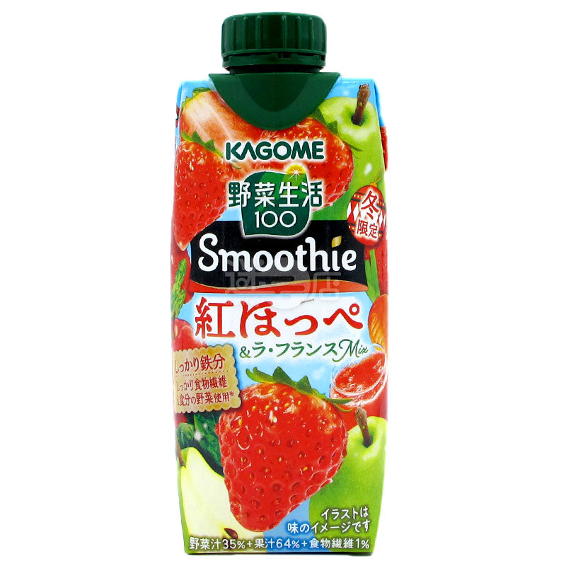 カゴメ 野菜ジュース&amp;ジューススムージー 赤ほほイチゴとフランス洋梨のミックス