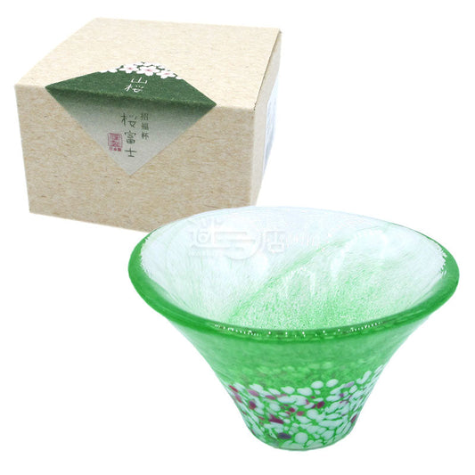 櫻富士 日本製手造玻璃招福酒杯 (山櫻)