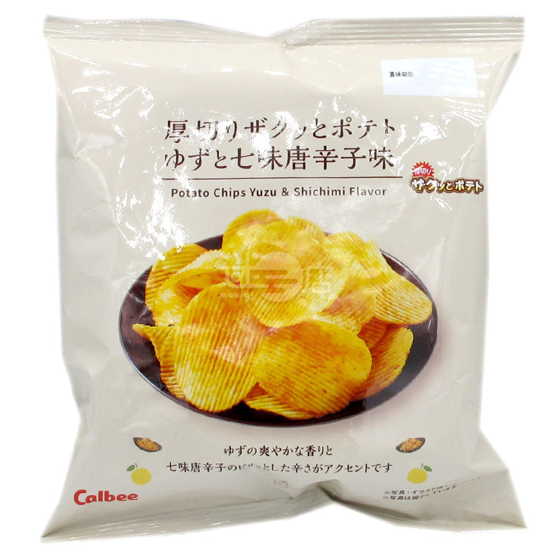 Thick-cut yuzu and seven-flavor chili flavored potato chips